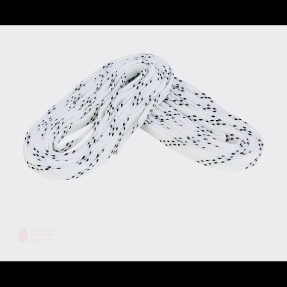 HOCKEY MONSTERS  White/Black Molded Tip Laces 84” - Picture 2 of 3